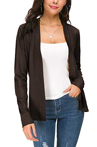 Image of EXCHIC Women's Long Sleeve Open Front Cardigan Sweater Lightweight Casual Knit Sweaters