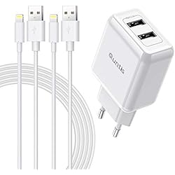Cargador Ipad Alkosto Quntis Cargador iPhone USB de Pared 12W con 2 Puertos USB y 2pack iPhone Cable Lightning 2m, 2.4A Cargador Móvil Compatible con iPhone 13/12/11/Pro/Max/mini/SE/XR/XS/X/8/7/6/iPad
