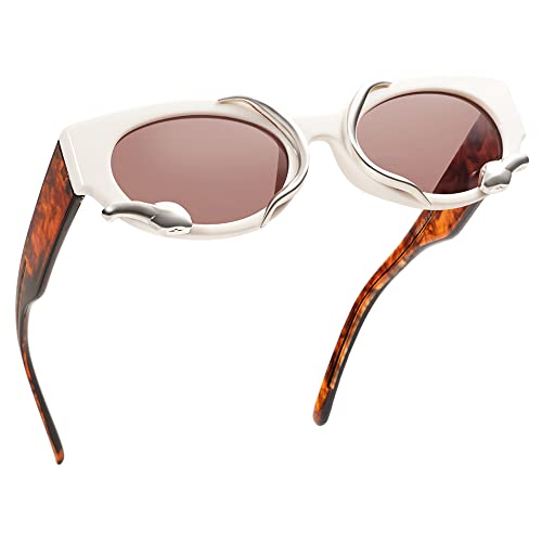 Trendy Sunglasses for Women Men Vintage Narrow Cateye Metal Snake Sunnie Y2k Accessories AP3621