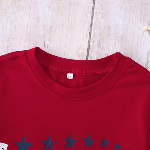CM C&M WODRO Kid America T-Shirt Patriotic Tee for Boys and Girls Unisex 4th of July Shirt Tops Size 7-13 Years4