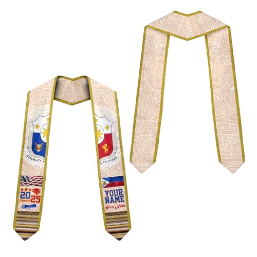 MonkeyVan Custom Filipino Graduation Sash 2025, Philippine American Flag Graduation Sash 2025 Filipinos Flag Graduation Sashes Phi6