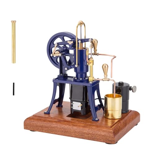 Rxbycxshi Stirling Motor Modellbausatz 1:12 Heißluft-Pumpen-Motor Wassergekühlter Externer Stirling-Verbrennungsmotor, RETROL Stirlingmotor Physikalischer Mechanische Experimente