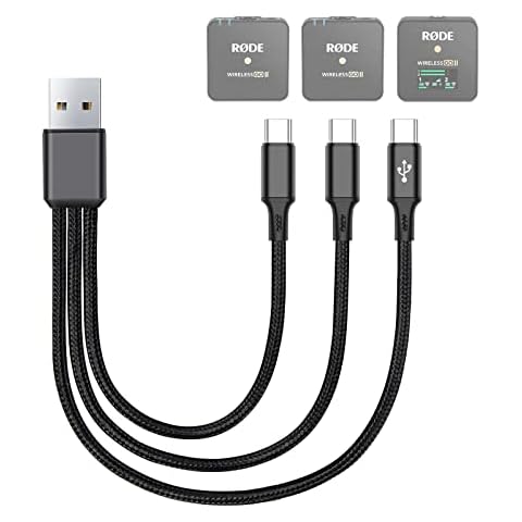 Weishan 3-in-1 Charging Cable for Rode Wireless Go II Cover