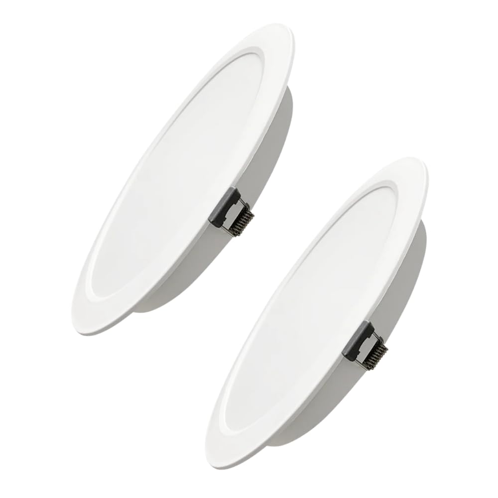 LUXULA LED Einbauleuchte rund Weiß, 2 Stück Ø173x26mm, 12W 1200lm, IP44 Einbaustrahler flach CCT 2700K 4000K 6000K einstellbar, LED Deckenstrahler Einbauleuchte 230V Bad, Küche & Innenräume