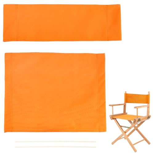 AHANDMAKER 1 Set Chair Replacement Canvas, Orange Casual Directors Chair Cover Kit Replacement Canvas Seat and Back with Wood Stick Easy to Clean for Director Makeup Chair, 18.7x14.96/20.47x6.5 inch