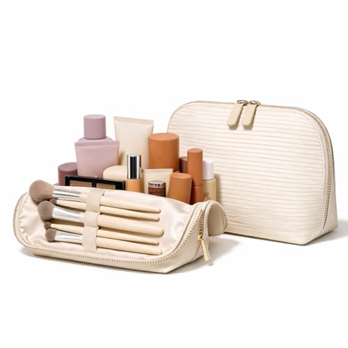 APT 1101 Standing Foldable Makeup Bag for Travel Vertical Folding Down Design Organized Cosmetic & Skincare Bag