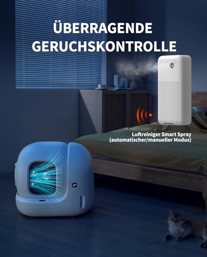PETKIT Pura Max Selbstreinigende Katzentoilette, 76L Katzenklo Selbstreinigend,xSecure/Geurverwijdering/App-Steuerung/Maximales Fassungsvermögen, Automatisches Katzenklo für Mehrere Katzen – Bild 6