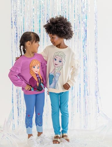 Image of Disney Frozen Minnie Mouse Stitch Princess Fall Toddler Girl Outfit 2 Piece Girl Clothes Long Sleeve Sweatshirt and Leggings