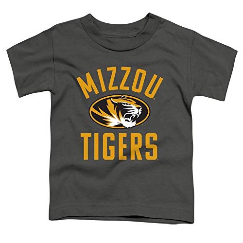 University of Missouri Mizzou Official Mizzou Tigers Logo Unisex Toddler T Shirt,Charcoal, 2