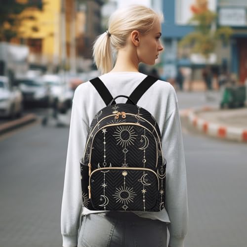Image of ALAZA Sun Moon Stars Witch Small Backpack Purse for Women Travel Bag Fashion Daypack Back Pack Shoulder Bag