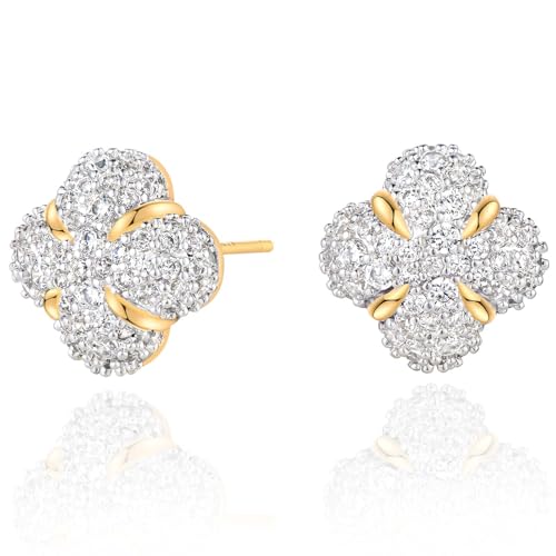 Gold Cubic Zirconia Studs for Women - 18k Gold Tiny CZ Triangle Earrings - Hypoallergenic Handmade Everyday Wear