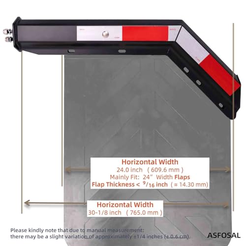 Image of Mud Flap Hangers for Semis, Black, 30.25 inch Length, Bracket Mounting Bolt Pattern: 1-1 /8 inch, 8 mm Spring Loaded, 2 inch+ Widen Surface, 1 pr complete pack, (BLK W /Conspicuity, 1-1 /8 inch Bolt Spacing)