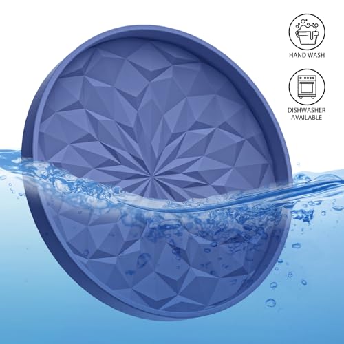 Image of ME.FAN Car Coasters for Cup Holders [4 Pack] - 2.75In Silicone Auto Mug Mats - Universal Non-Slip Recessed Car Interior AccessoriesNavy Blue