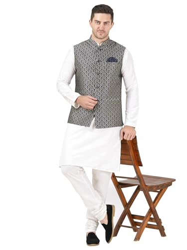 Image of Badoliya & Sons Men's Brocade Zari Nehru Jacket /Waist Coat