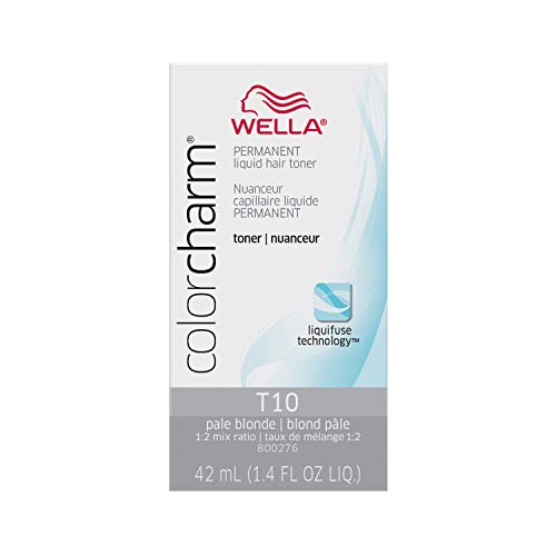 Wella Color Charm Permanent Liquid Hair Toner T10, Pale Blonde, 1.4 fl oz