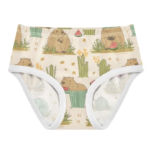 Wusikd Capybara Grass Girls' Underwear Cotton Watermelon Girls Briefs Soft Toddler Underwear 2T