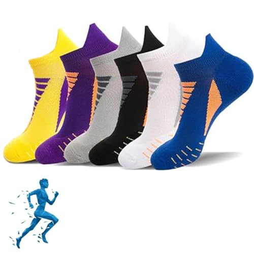 Hywell Men's Thick Padded Athletic Ankle Socks - 5 Pairs