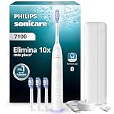 Philips Sonicare 7100 cepillo dental eléctrico, sónico con aplicación, 4 modos de cepillado y 3 niveles de intensidad, alerta de presión, SmarTimer, blanco, HX7420/08 [Nueva Tecnología]