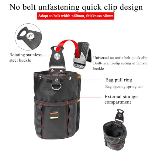 Sac à taille à outils de charpentier pour petite poche et clip