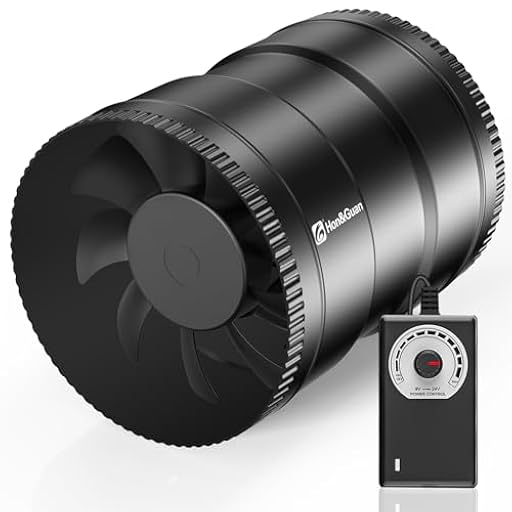 Hon&Guan 150 mm Ventilador de Extracción Ajustable de 587m³/h, Extractor de Aire con Regulador, Ventilador de Conducto con Enchufe, para Invernadero, Sótano, Garaje, Cocina, Negro | Ya disponible en tu tienda friki favorita! En mundofriki.es!