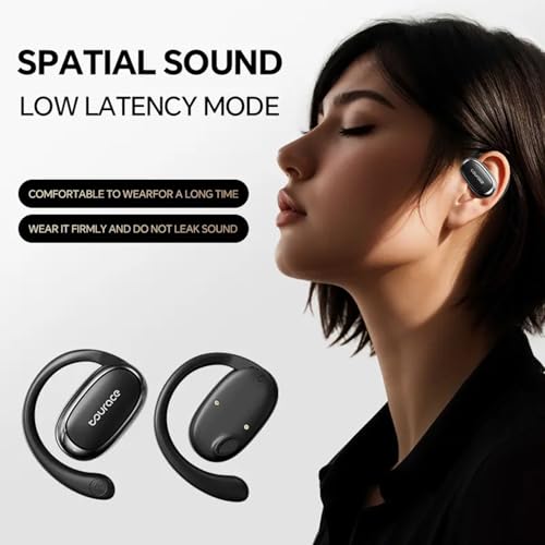 Image of True Wireless Stereo On Ear Earbuds with Environmental Noise Cancellation | Low Latency Gaming | Type-C Fast Charging | 40 Hours Long Playtime Charging Case | Bluetooth 5.4 Earbuds TWS[ Black ]