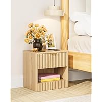 Apetaccat Small Bedside Table,39x28x39cm, Farmhouse Wooden Bedside Cabinet with Drawer,Kids Bedside Table Nightstand for Bedroom,Living Room,Office,Light Brown