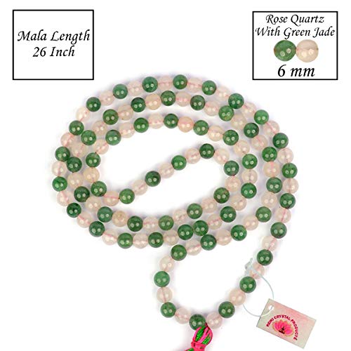 Image of Reiki Crystal Products Natural Reiki Feng-Shui Mala Necklace 6 mm Crystal Stone 108 Bead Jaap Mala for Men and Women