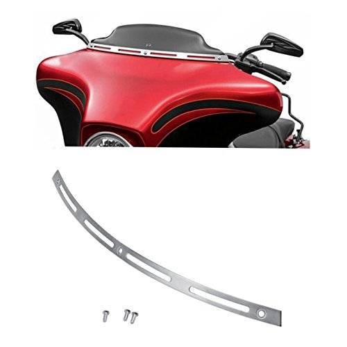 Innoglow Motorcycle Windshield Windscreen Trim Polished Stainless Steel Batwing Fairing Fits For 1996-2013 Harley Electra Street Glide Touring Bike #TOP9