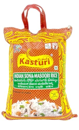 Kasturi Pure Indian Sona Masoori Rice- 9 kg (White) - Authentic Masuri Aromatic Grains of Bangaru Theegalu Rice for Every Dish