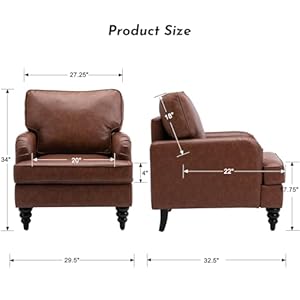 Accentarmchairelegantmidcenturymoderncomfycornersofachairssoftpaddedwaitingroomclubchairwiththickcushionforlivingroombedroomofficewaitingroompubrown Urban Country Home Decor Accent arm chair elegant midcentury modern comfy corner sofa chairs soft padded waiting room club chair with thick cushion for living room bedroom office waiting room pu brown urban country home decor