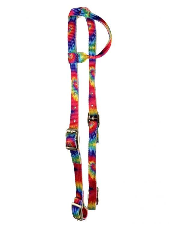 Showman Tie Dye Nylon Single Ear Headstall, Average Full Size Horse