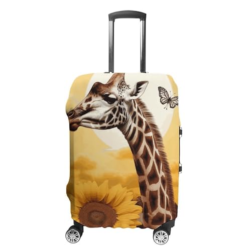 Giraffe And Sunflower Luggage Cover, Washable Elastic Suitcase Cover Protector Fit 18-32 Inch Luggage