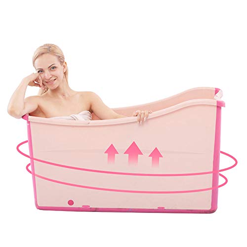 Image of Freestanding Large Foldable Bath Tub Bathtub for Petite Adult Children Baby Toddler Pink