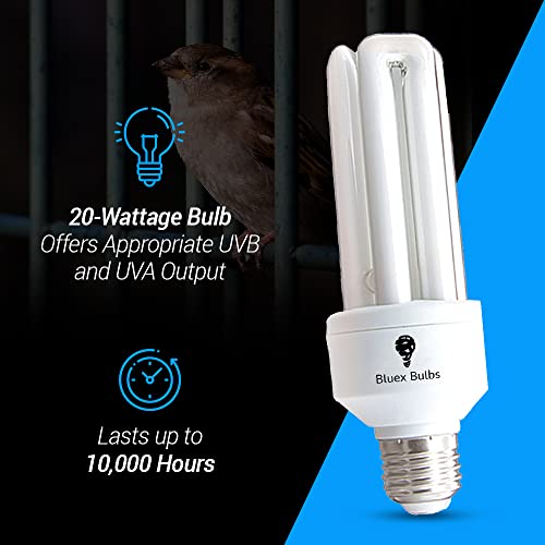 Bluex Bulbs Reptile 20W Uvb 2.4 Bird Cfl Sku 120 20-Watt Bird Avian Light 2.4% Uvb Uva Fluorescent Lamp thumb #2