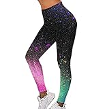 Workout Leggings for Women,Bubble Hip Butt Lifting Leggings High Waisted Colorful Print Workout...