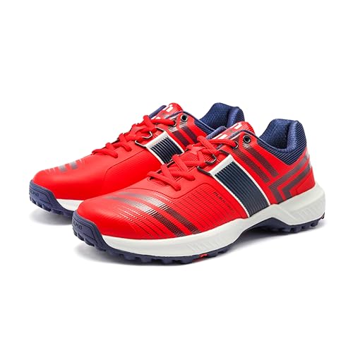 Image of SOLM8 S8 Cricket Shoes with Rubber Spikes - Performance Cleats for Men on Outdoor Turf /Grass, Featuring Wide Toe, Speed-Fit Lacing and New Gel Cushioned Insole
