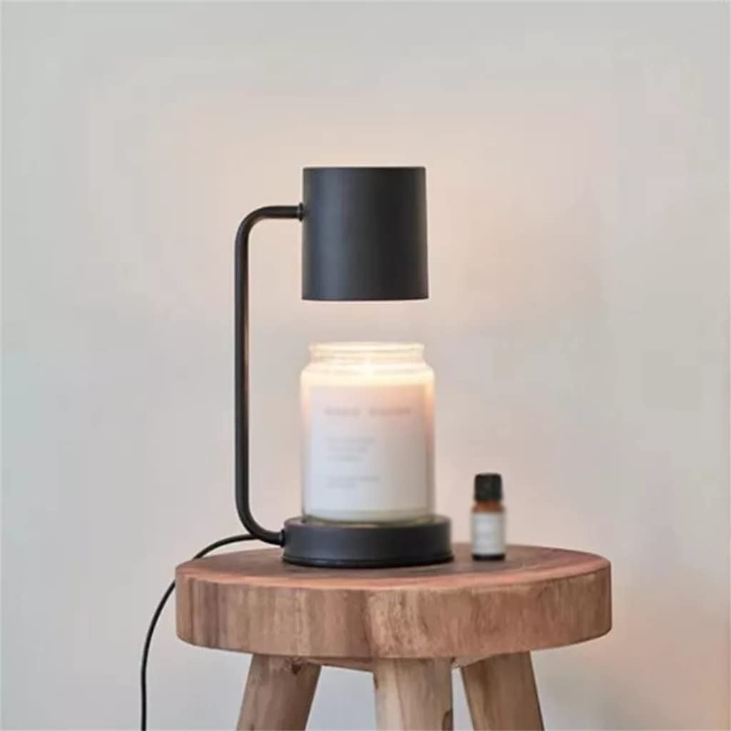 Lampada Candela Scaldacandele Elettrico con bruciatore per Cera a Base Rotonda con Lampada riscaldante per Candele con Paralume cilindrico per la casa dell'ufficio