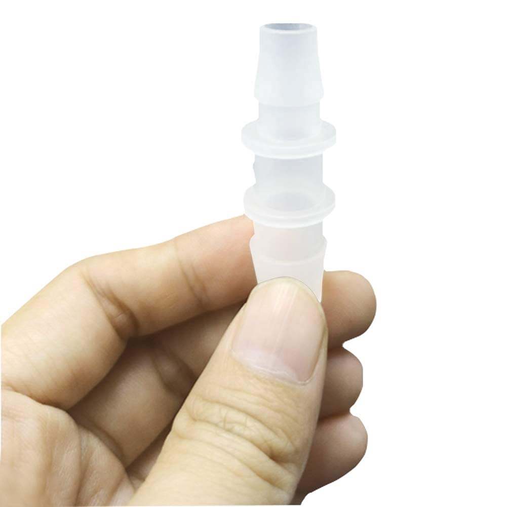 Tubo reductor de tubo de plástico de 3/8" a 1/4" de unión de empalme de plástico para acuarios, adaptadores de hogar, combustible, gas, aire líquido (paquete de 4)
