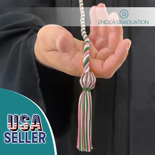 Image of Endea Graduation Single Honor Cord Three-Color (Kelly Green /Pink /White)