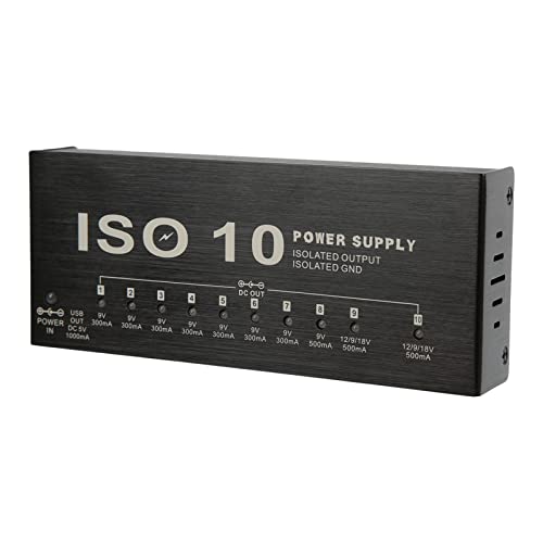 Alimentation pour pédale de guitare avec tension réglable et 10 sorties isolées EU Plug