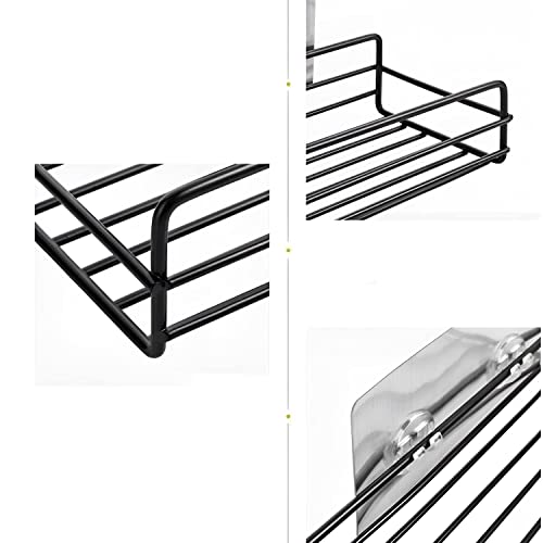 Image of BIRDWING Flat Design 2 Pic Wall Mounted Stand Holder with Adhesive Sticker No-Drilling Soap /Shampoo Holder Ideal for Kitchen, Bathroom (GG Pack of-2)