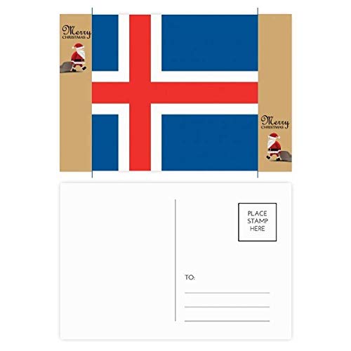 Cartes de remerciement Islande motif drapeau national - lot de 20