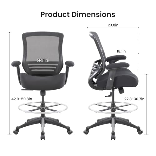 Image of BOLISS 400lbs Mid Back Mesh Ergonomic Drafting Office Chair