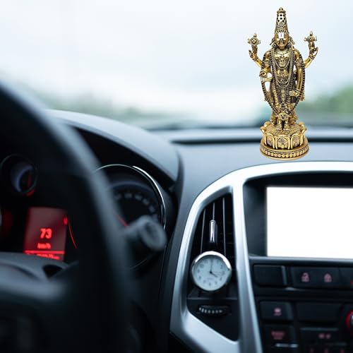Image of Gold Art India Lord Tirupati Balaji Idol Murti for Mandir | Pooja Room Lord Vishnu Shree Venkateswara Swamy Statue God Balaji Home Decor Showpiece for Gift Living Room (Gold Plated Antique Matte)
