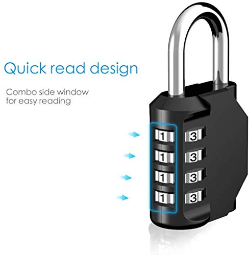 Image of 2 Pack Combination Lock 4 Digit Padlock for School Gym Locker, Sports Locker, Fence, Toolbox, Case, Hasp Storage (Black&Red)