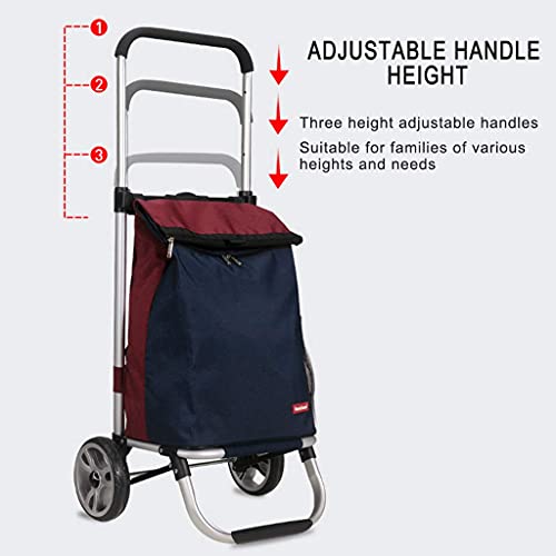 ZBBN Einkaufstrolley, Leichter Trolley, Faltbarer Praktischer Faltbarer Einkaufstrolley, Einkaufstasche, Geeignet zum… – Bild 5