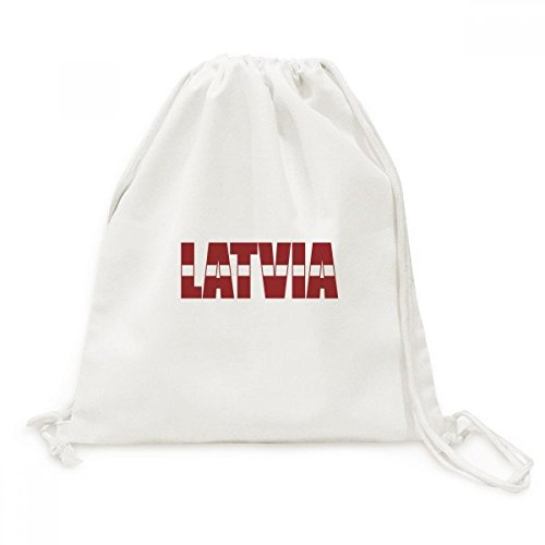 Sac à dos en toile drapeau de la Lettonie sac cordon voyage léger