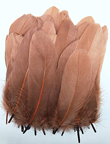 100Pcs Brown Goose Feathers 6-8 Inch For Crafts Wedding Party Decorations Clothing Hats Accessories Dream Catchers Making #TOP7