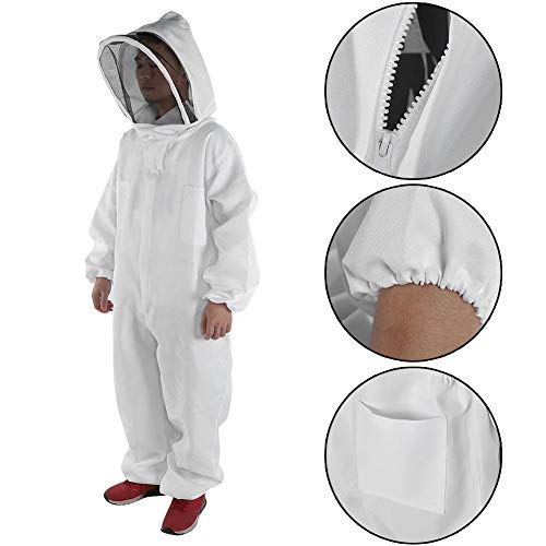Mumusuki Beekeeping Jacket Beekeeping Suit Professional Beekeeping Foldable Fencing Veil Coverall Bee Smock with Front Zipper(L)