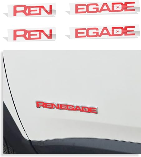 Renegade Emblem Inlay Decal Stickers for 2015-2023 Jeep Renegade - (Color: Gloss Red)